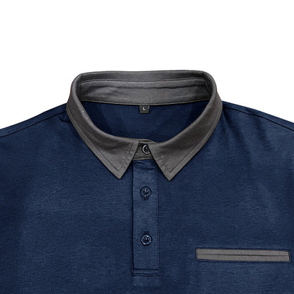 Herren Poloshirt Modern Kragen Taschen Elegant