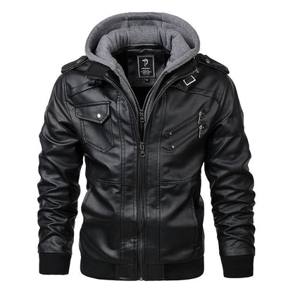 Lederjacke Herren Schwarz Elegant Ledermantel