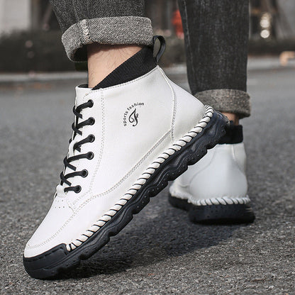 Damen Lederstiefeletten Sportlich Heidi Stil