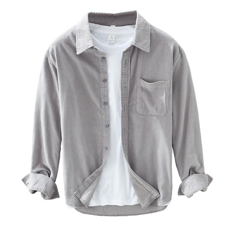 Herren Hemd Retro Cord Elegant Casual