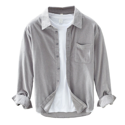 Herren Hemd Retro Cord Elegant Casual