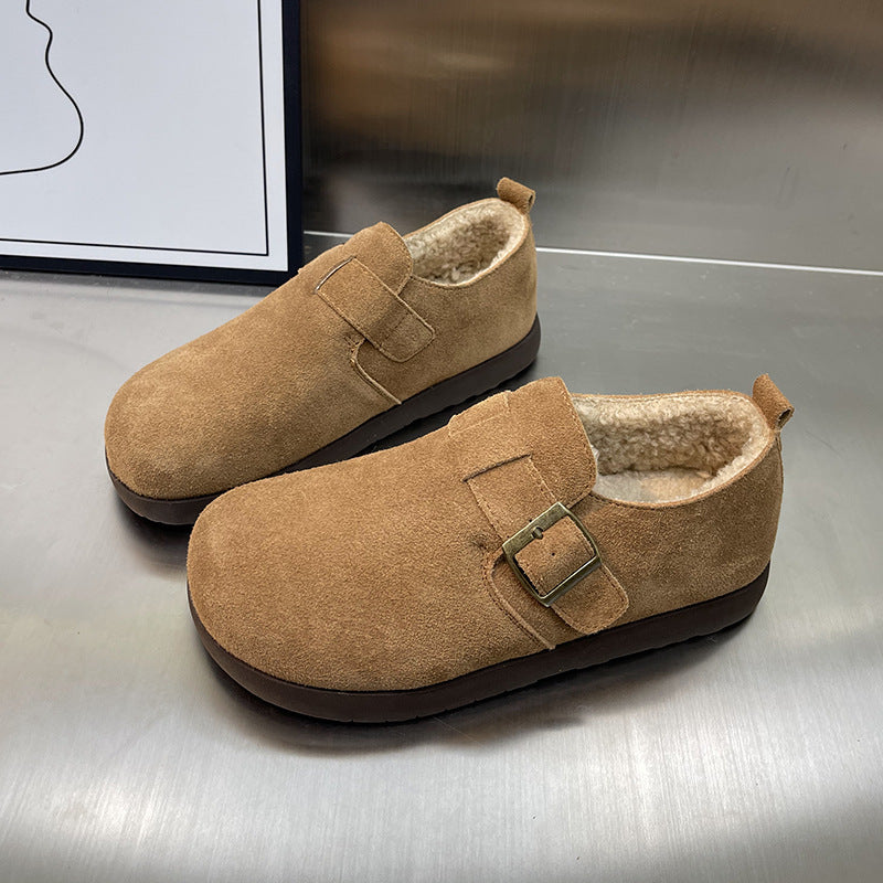 Damen Clogs Weiches Wildleder Bequem Kuschelig
