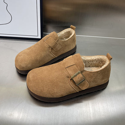 Damen Clogs Weiches Wildleder Bequem Kuschelig