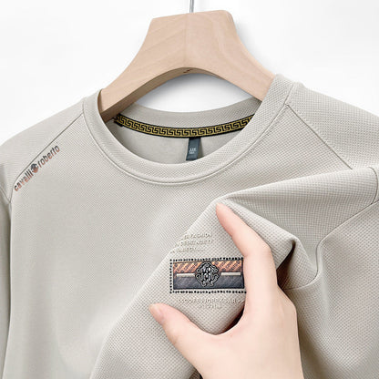 Herren Sweatshirt atmungsaktiv mit Sportstruktur Grau