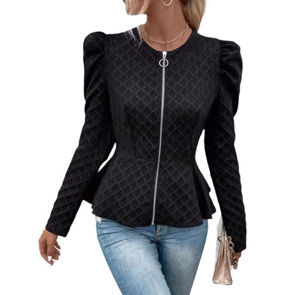 Damen Blazer Modern Puffärmel Elegant