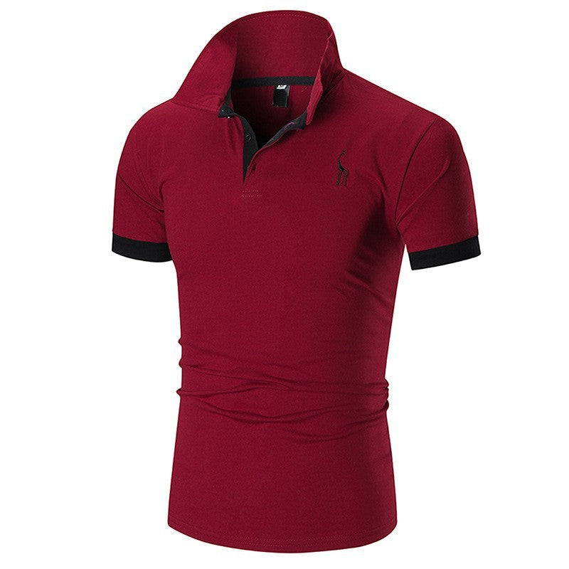 Herren Poloshirt Hochwertig Kontrastkragen Baumwolle Modern