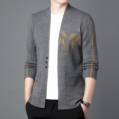 Herren Strickjacke Modern mit Feinstickerei Trendig