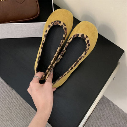 Damen Ballerinas Leopardenmuster Komfort Innenfutter