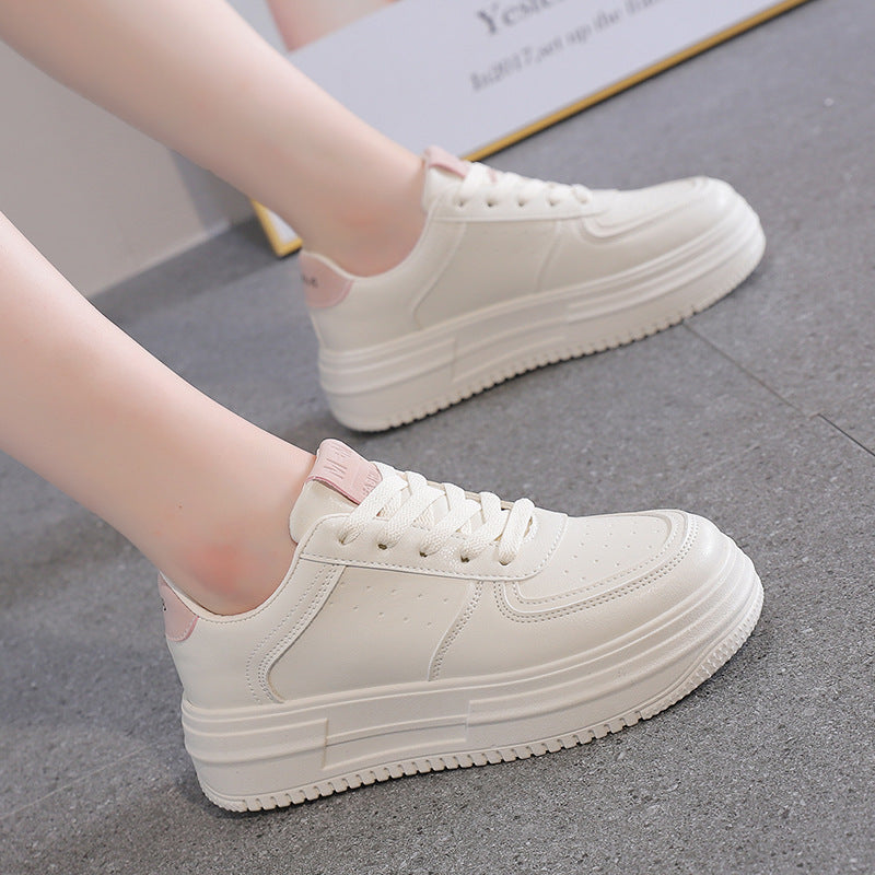 Damen Plateau Sneaker Elegant Komfortabel Weiße Sneakers - BerlinGlamour