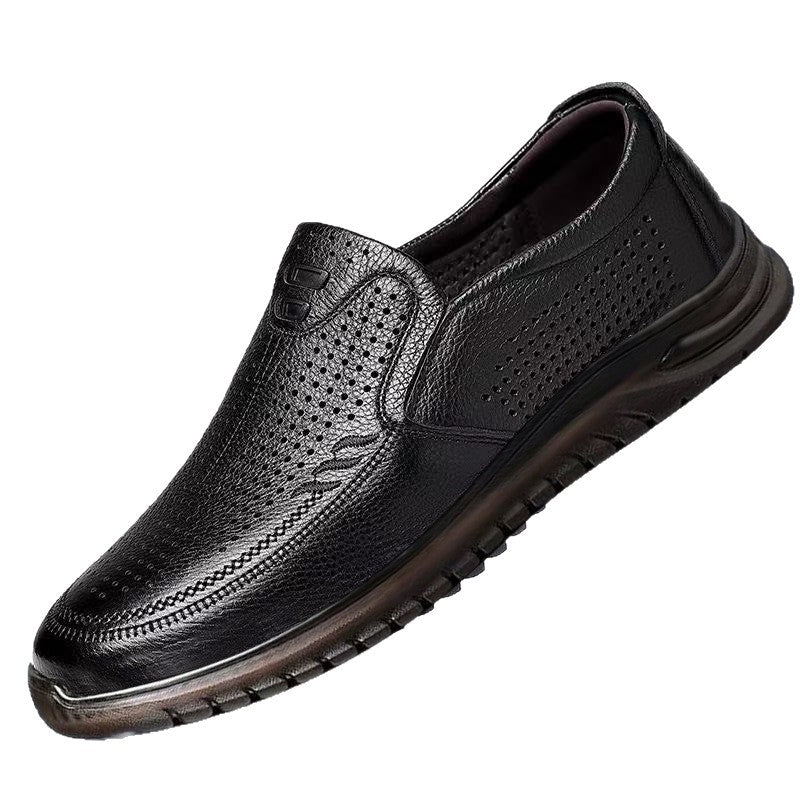 Herren Mokassinschuhe Leder atmungsaktiv Flexibel Bequem