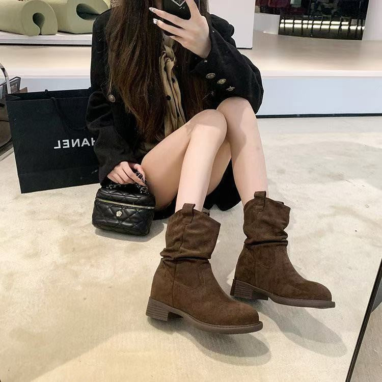 Damen Stiefeletten Bequem Blockabsatz Lässig