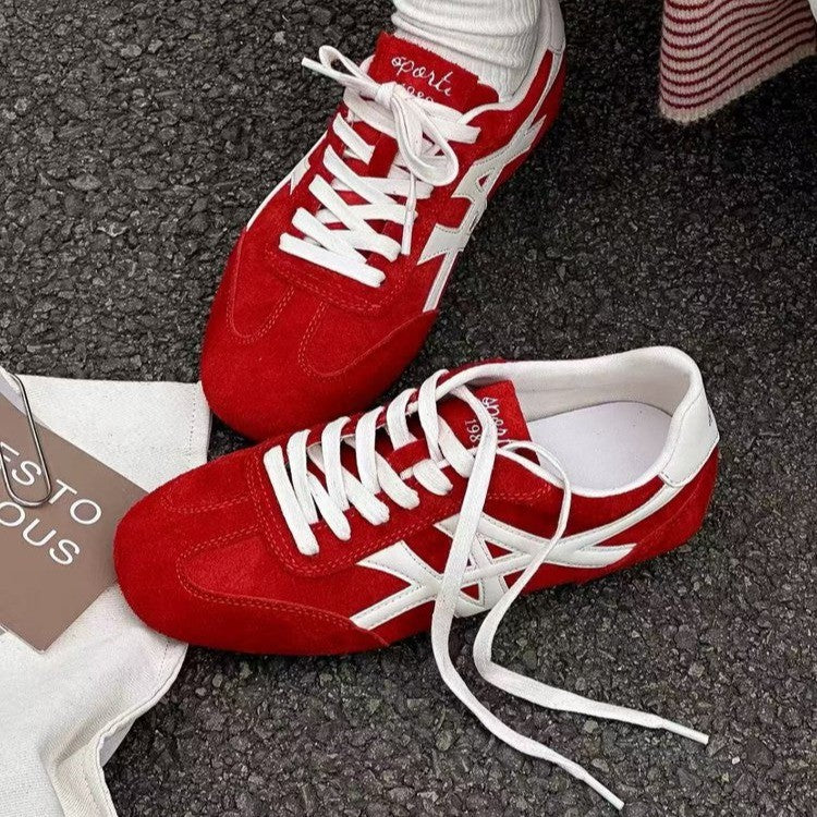Damen Sneaker Sportlich Veloursleder Atmungsaktiv