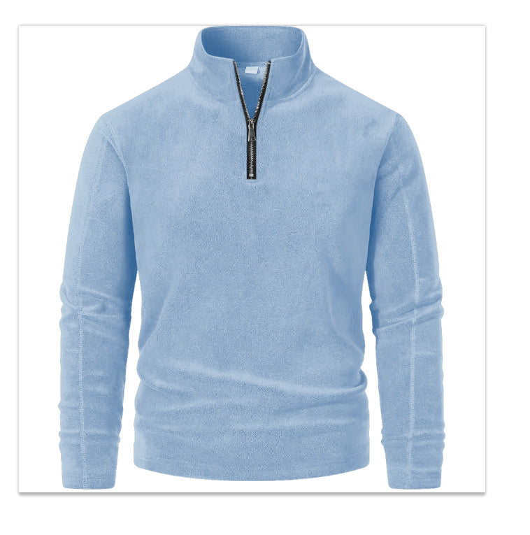 Herren Fleece-Pullover Warm Halb-Reißverschluss