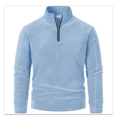 Herren Fleece-Pullover Warm Halb-Reißverschluss