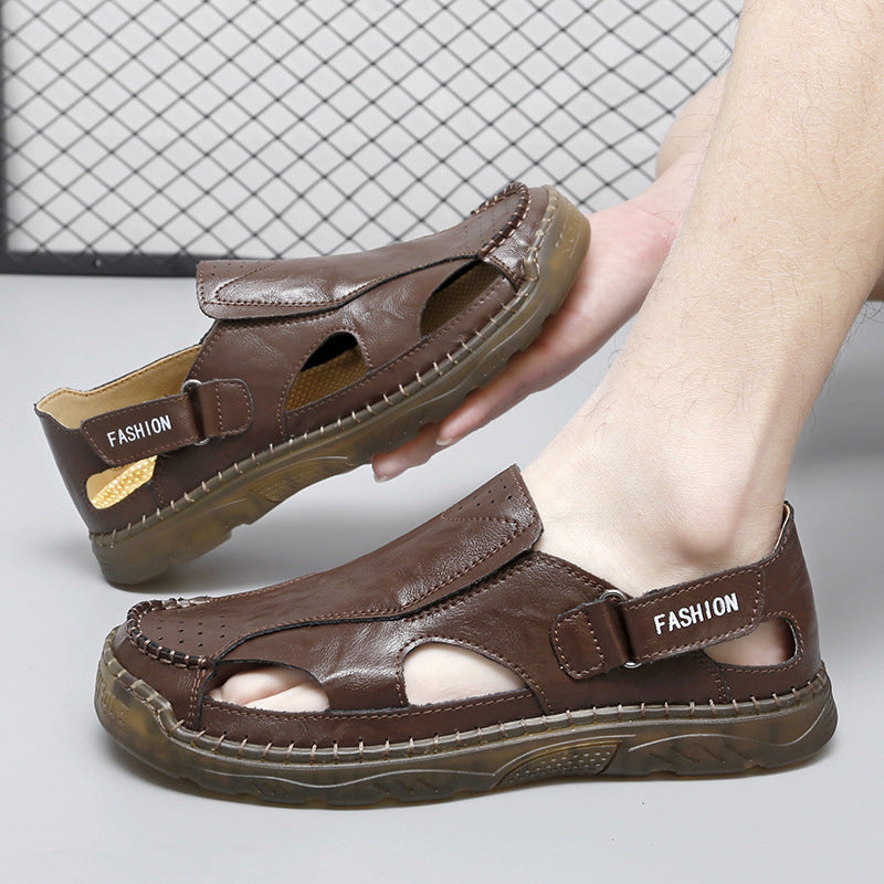Damen Leder-Sandalen Atmungsaktiv Bequem Sommer