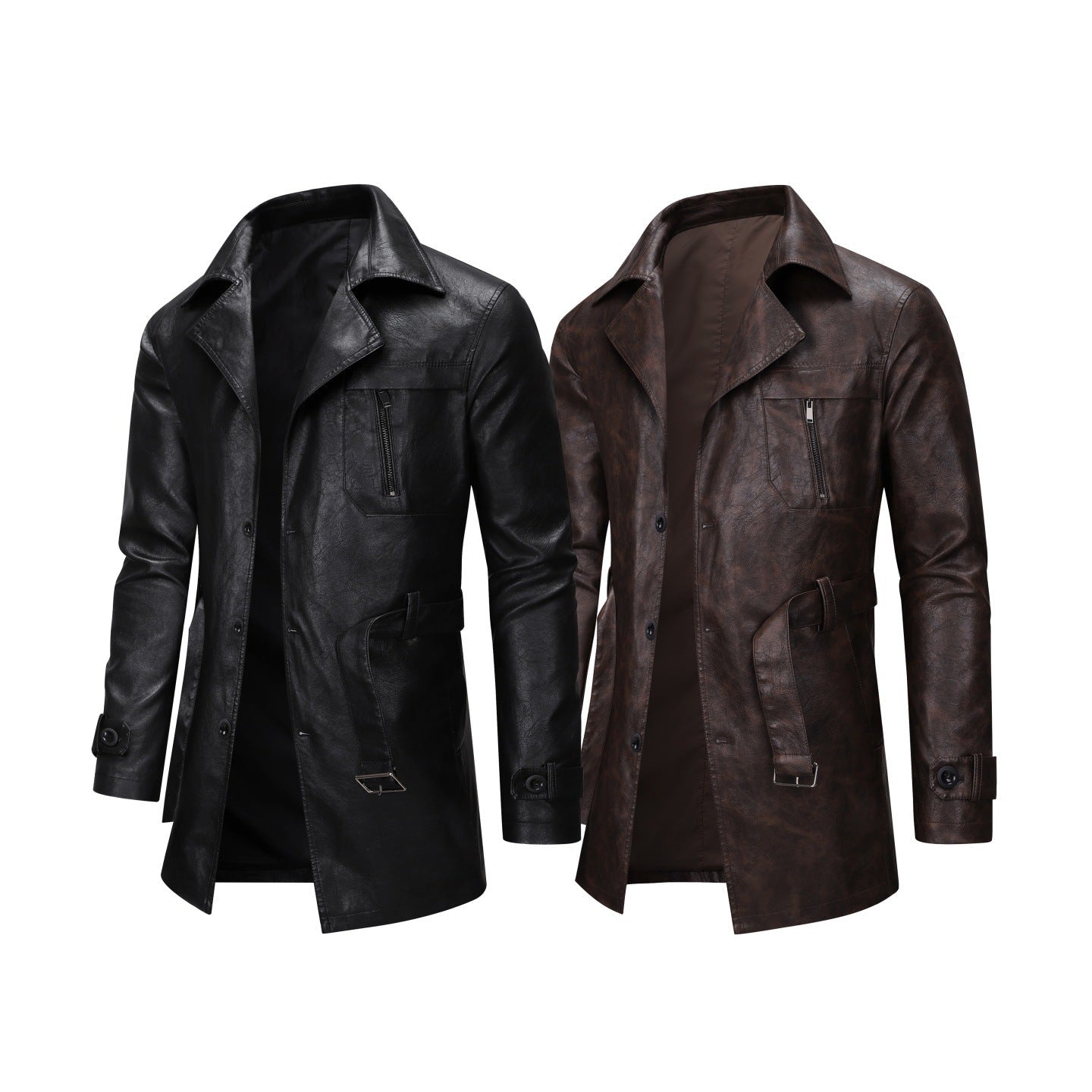 Herren Lederjacke Vintage Style Schwarz Kunstleder - BerlinGlamour
