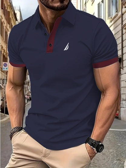 Herren Polohemd Elegant Moderner Kragen Knopfleiste