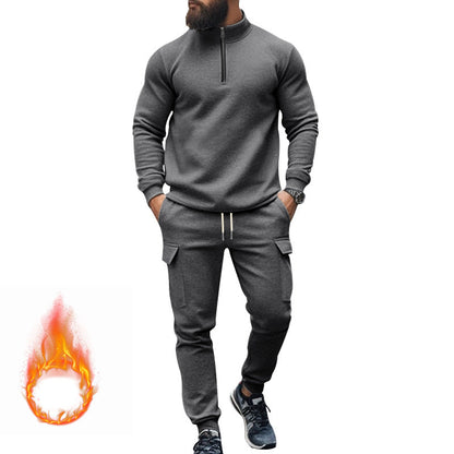 Herren Sportanzug Kapuzenjacke mit Reißverschluss und Taschen