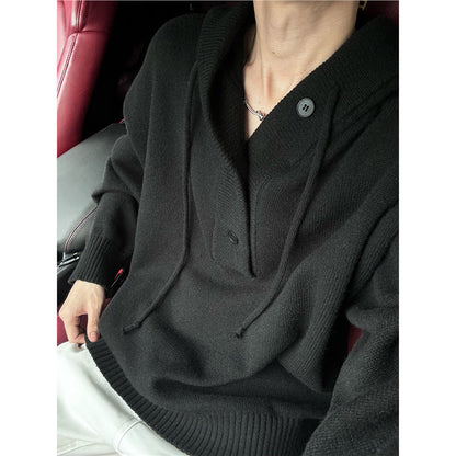 Herren Kapuzenpullover Lässig Strick Warm