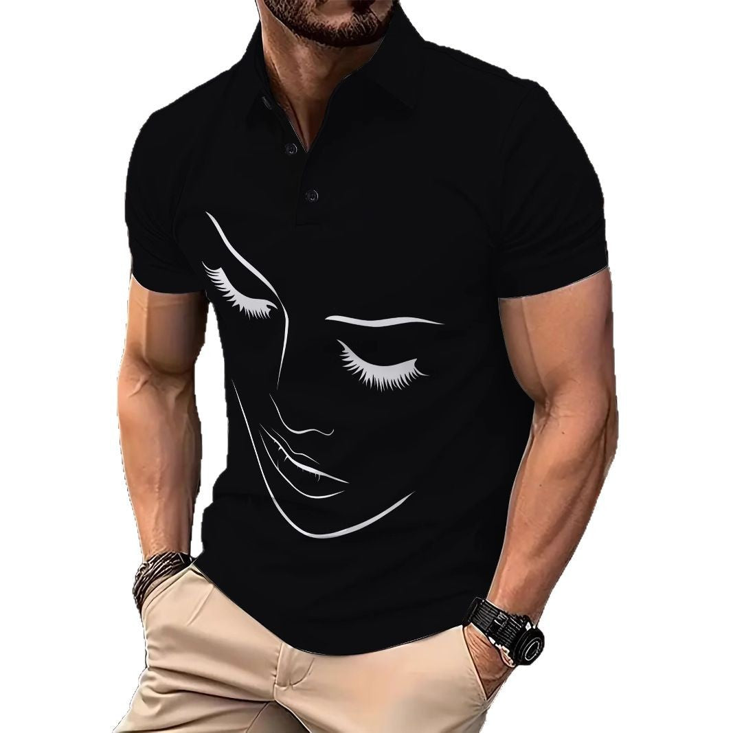 Herren Poloshirt Modern Grafikdruck Berlin Style