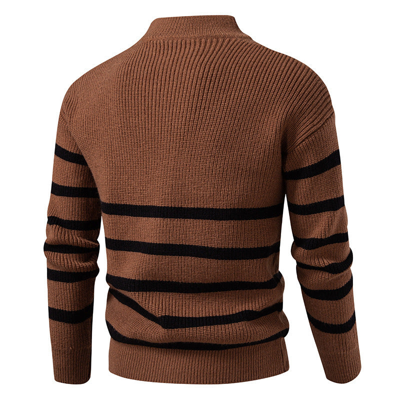 Herren Rollkragenpullover Strukturiert Modern Mit Reißverschluss