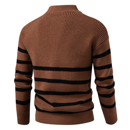 Herren Rollkragenpullover Strukturiert Modern Mit Reißverschluss