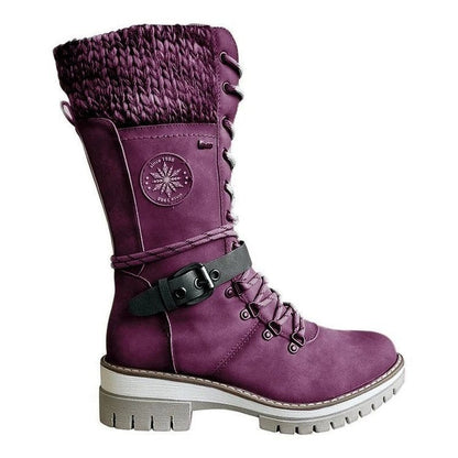 Damen Winterstiefel Schnürstiefel Kuschelig Warm
