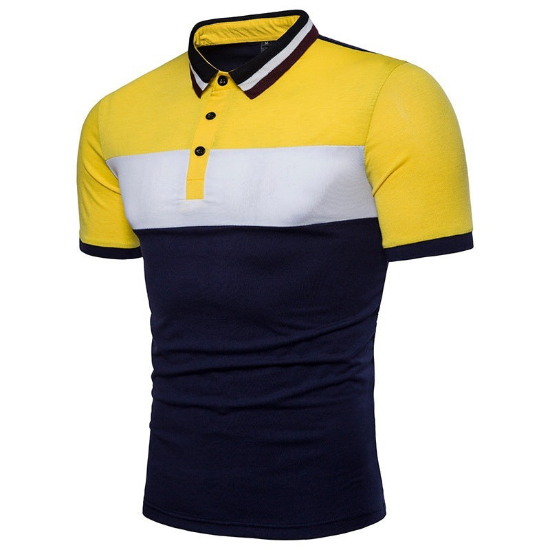 Herren Polohemd Modern Blockstreifen Baumwolle Qualität