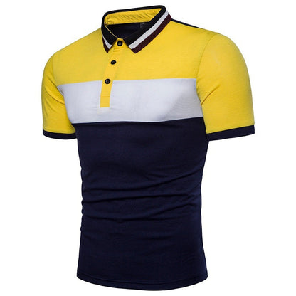 Herren Polohemd Modern Blockstreifen Baumwolle Qualität