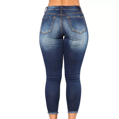 Skinny Jeans Damen Destroyed Effekt Stretch