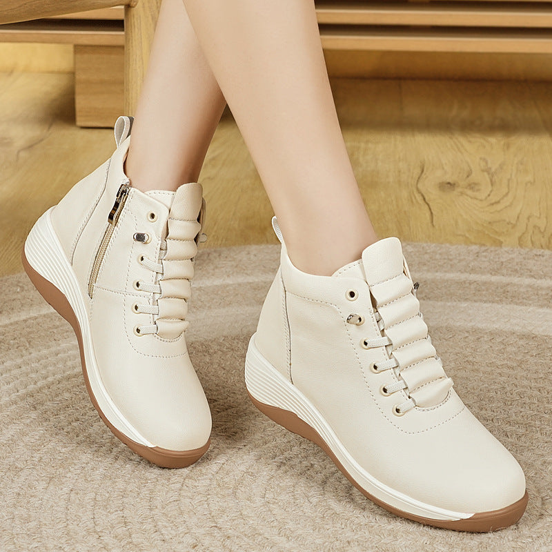 Damen Sneaker High-Top Komfort Schuhe Bequem Laufsohle - BerlinGlamour