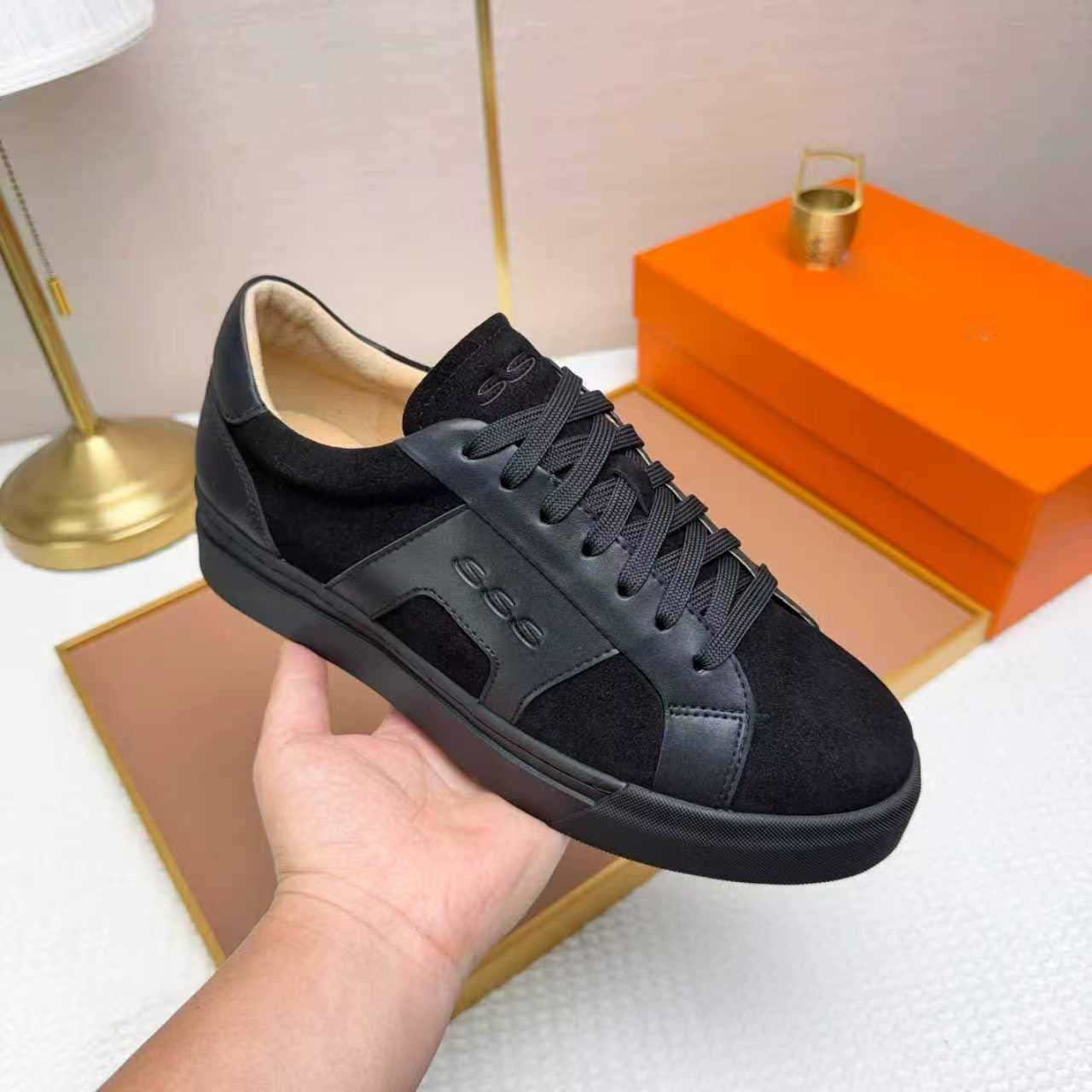 Damen Sneaker Sportlich Wildleder atmungsaktiv Schwarz
