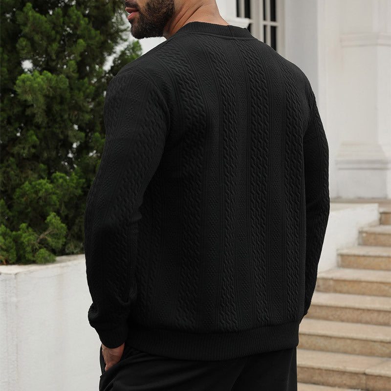 ein Beispiel für einen neuen Titel: Herren Strickjacke mit hochwertigem Strukturmuster und modernen Knöpfen