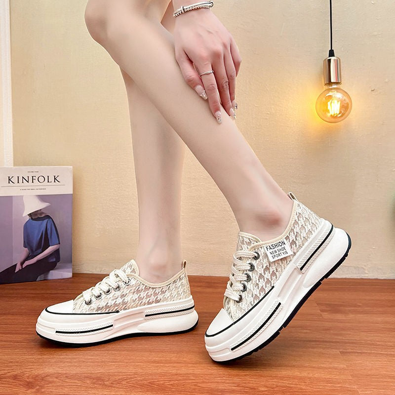 Damen Sneaker Plateau Modisch Atmungsaktiv