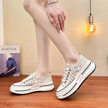 Damen Sneaker Plateau Modisch Atmungsaktiv