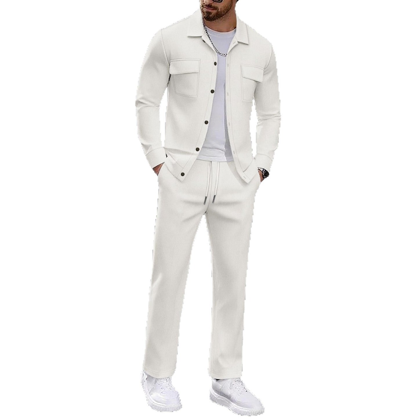 Herren Sportjacke Jogginghose Set Casual Grau