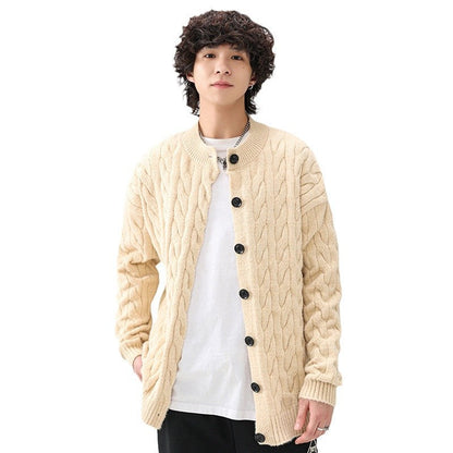 Herren Cardigan Grobstrick Mit Knöpfen Bequem Elegant