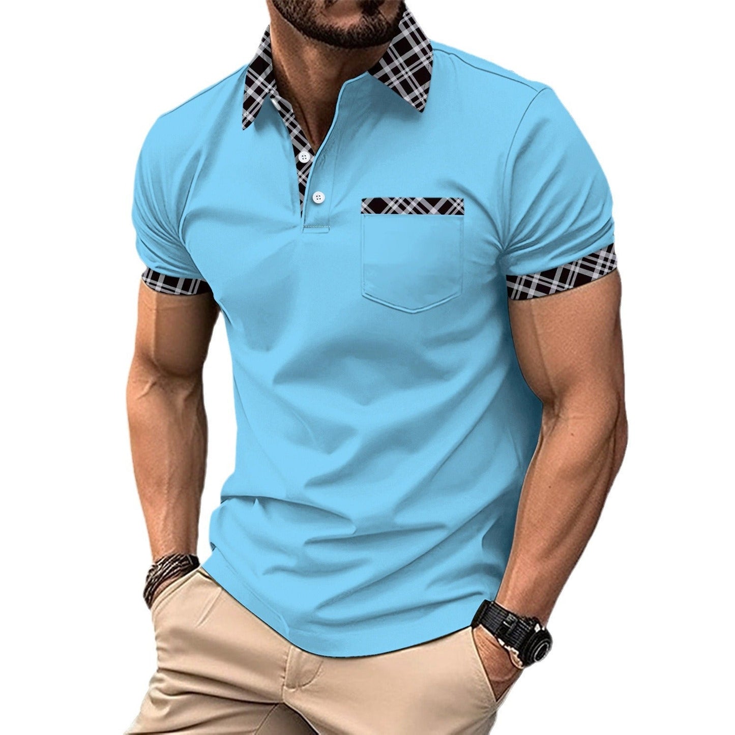 Herren Poloshirt Karomuster Komfort Schnitt Modern Berlin