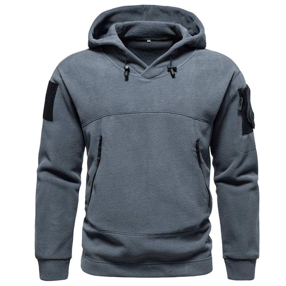 Herren Fleece Hoodie mit Reißverschlusstaschen Sportlich Modern - BerlinGlamour