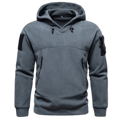 Herren Fleece Hoodie mit Reißverschlusstaschen Sportlich Modern - BerlinGlamour