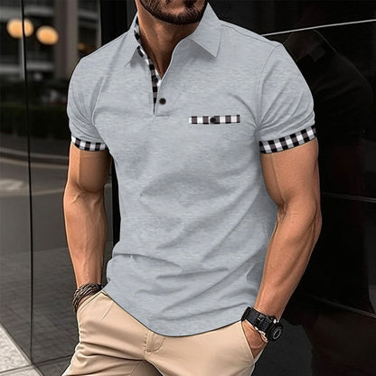 Herren Polohemd Modern mit Kontrastkragen und Seitentaschen
