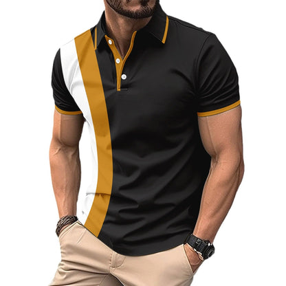 Herren Poloshirt Sportlich Modern mit Kontrastdetails