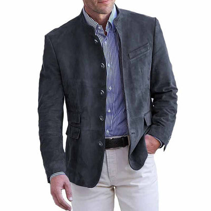 Leder Anzugjacke Herren Elegant Modern Lederschnitt