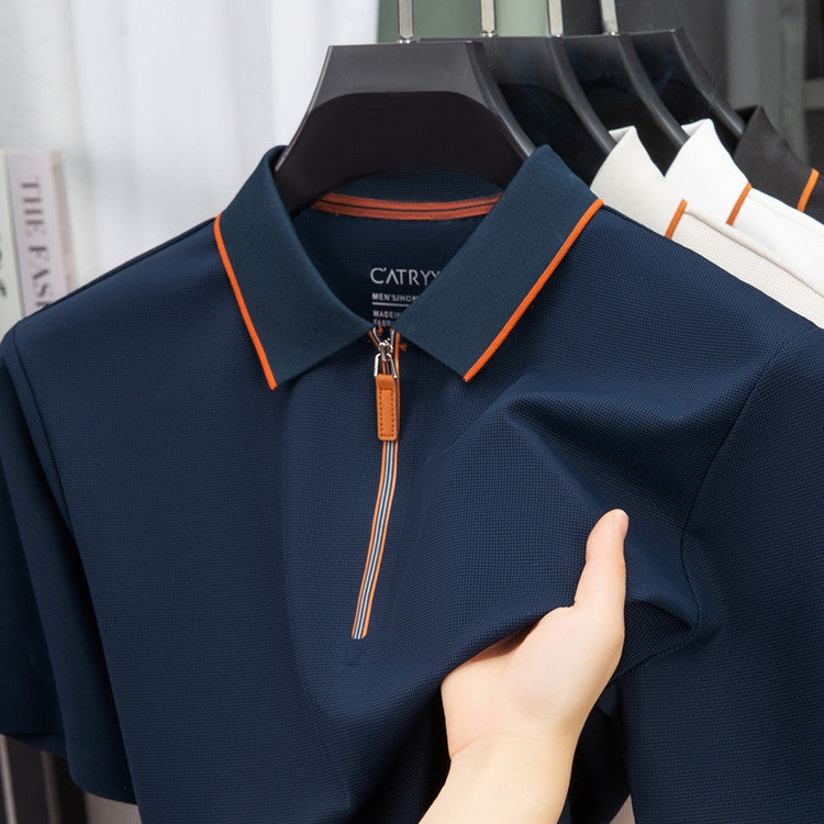 Herren Polohemd Modern Stehkragen Slim Fit