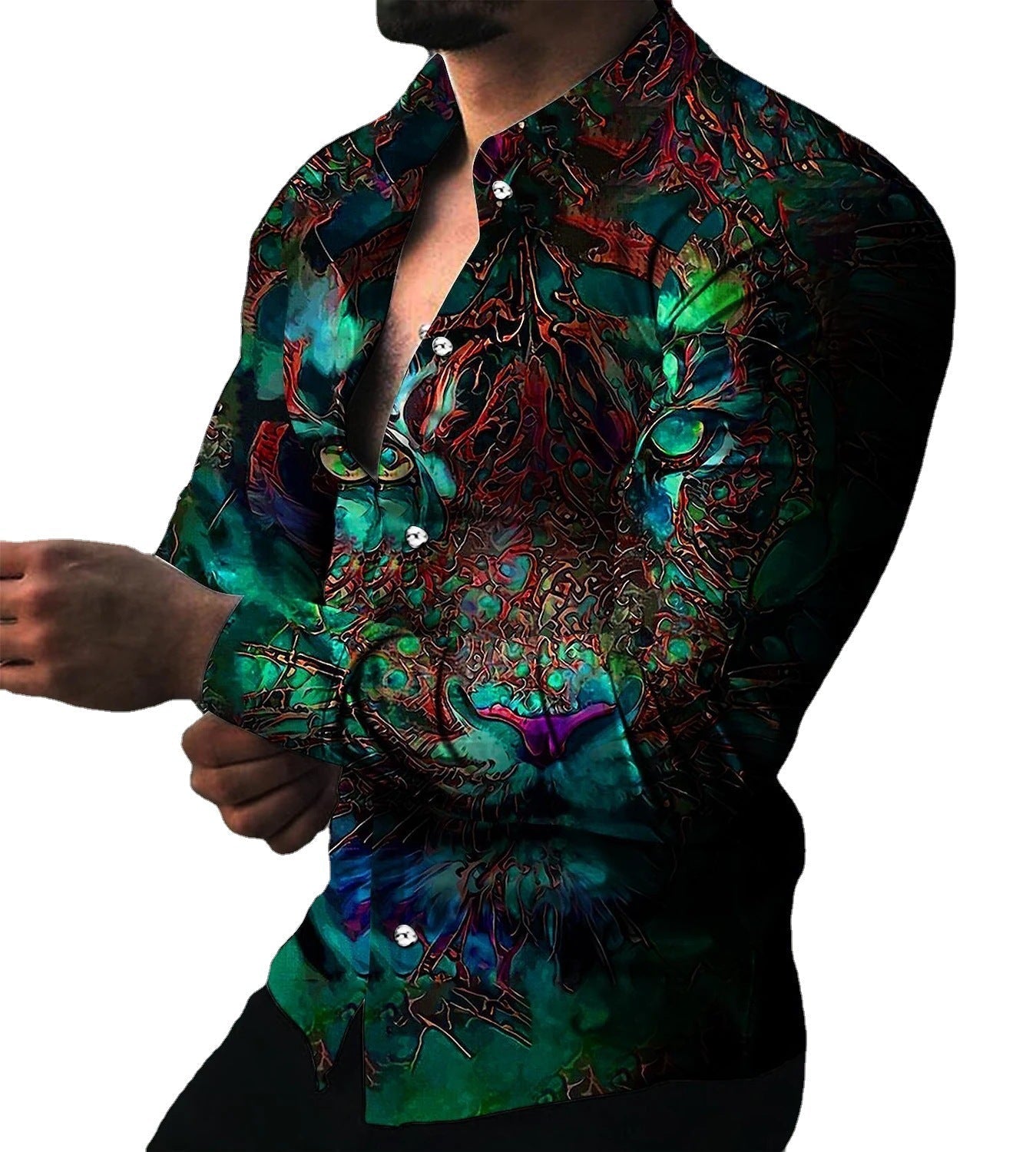 Herren Langarmshirt Modern mit Trendmotiven und Slimfit
