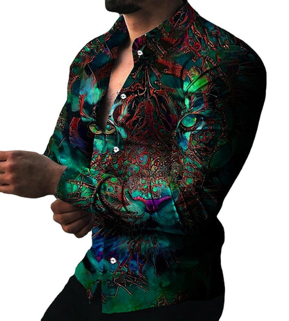 Herren Langarmshirt Modern mit Trendmotiven und Slimfit