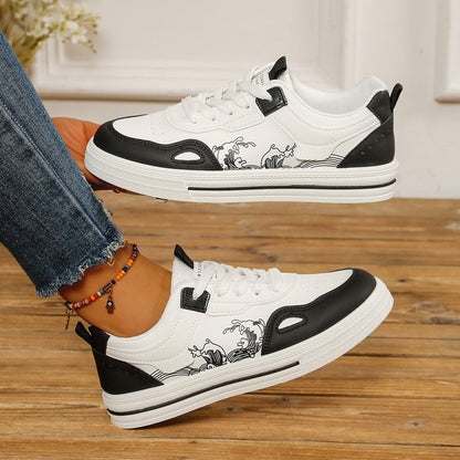 Damen Sneaker Bequem Lässig Sportlich Schwarz