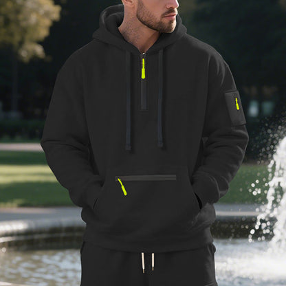 Herren Kapuzenpullover Hochkragen Modern mit Reißverschluss