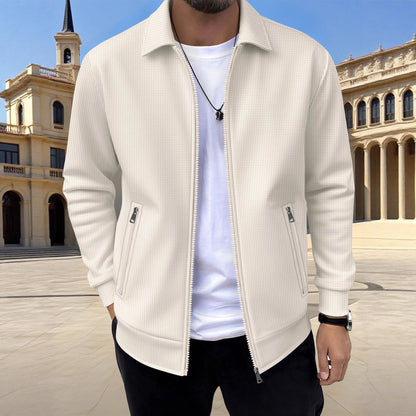 Herren Freizeitjacke Modern mit Reißverschlusstaschen Schwarz