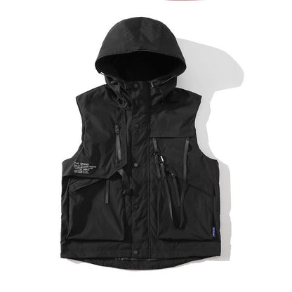 Herren Outdoor-Weste Wasserdicht mit Kapuze und Taschen